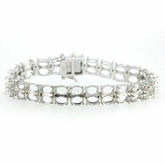 Sterling Silver Semi Mount Bracelet Setting Tennis Oval OV 7x5mm Double Row - Syzjewelry